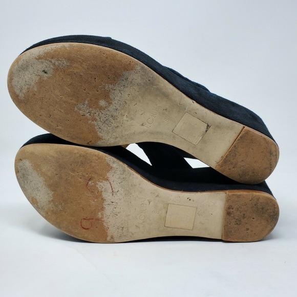 J. Crew Marcie Women's Black Suede Platform Wedge - Picture 8 of 8
